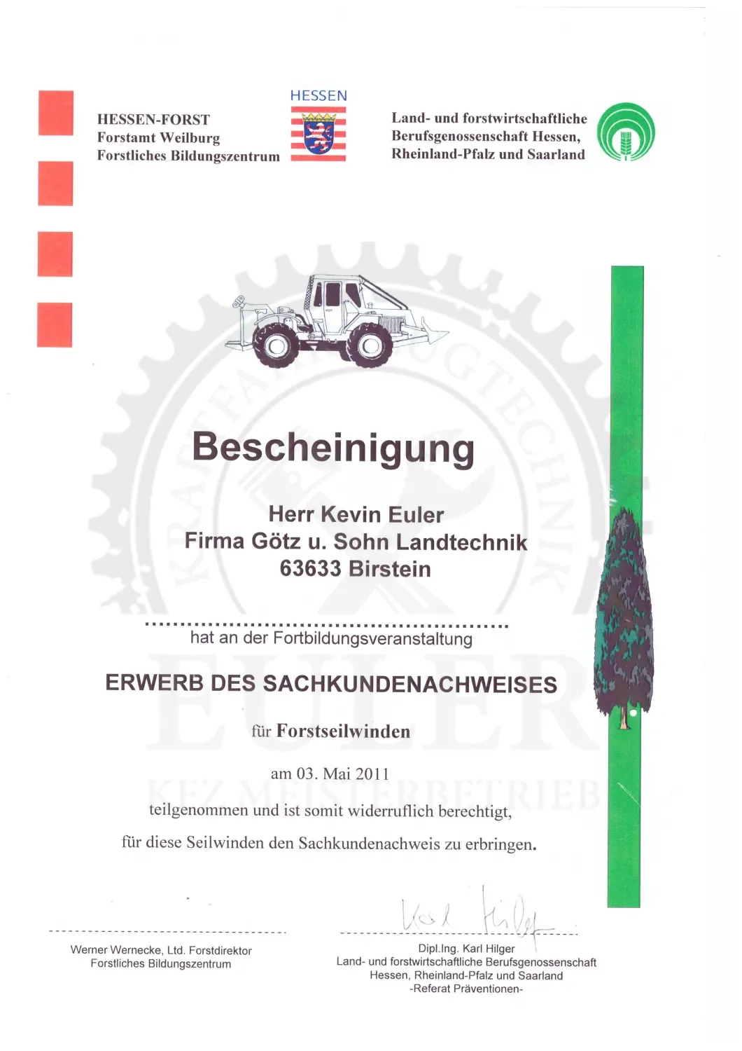 EULER KFZ MEISTERBETRIEB - Kfz-Meisterwerkstatt - Zertifikat